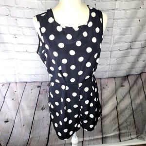 RT Black White Polka Dot Romper